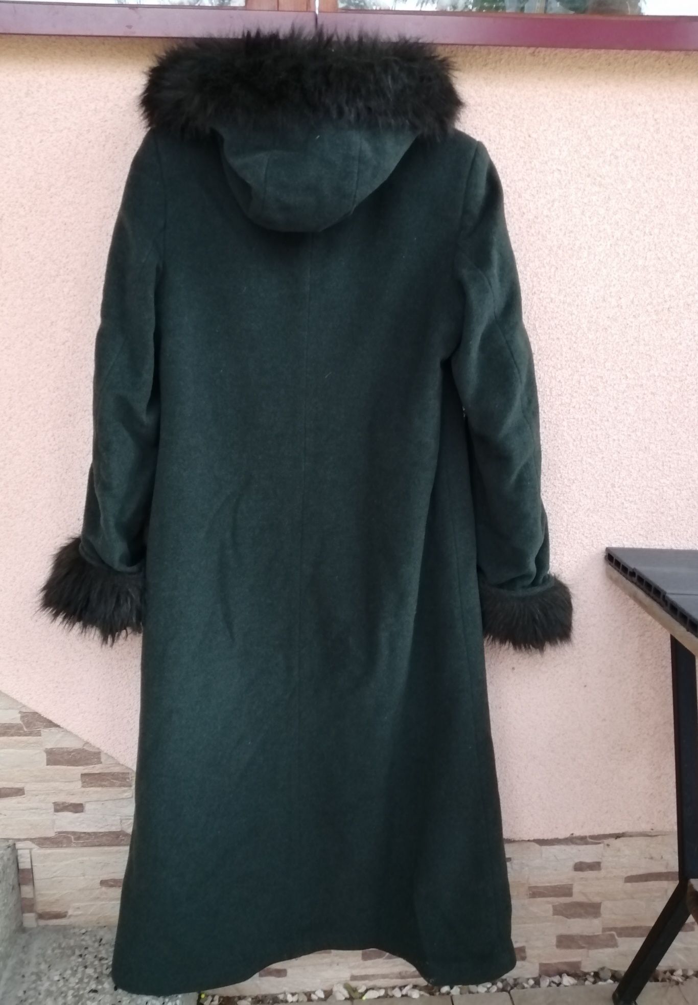 Długi płaszcz damski rozmiar XL bulelkowa zieleń