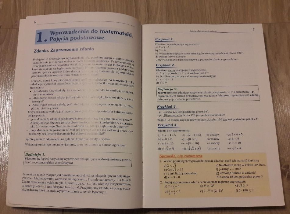 Podręcznik do matematyki do liceów i techników do klasy 1.