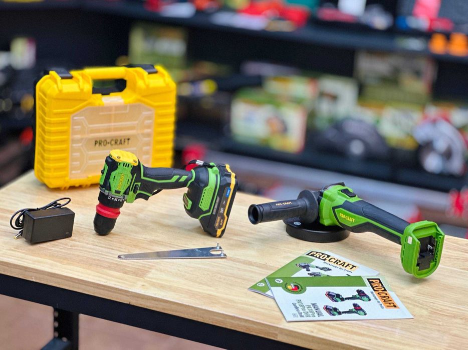 Шуруповерт Procraft  +Болгарка  Бесщеточные, +Акб и Зарядка + Гарантия