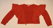 Camisola curta. Vermelho. Menina 6 Anos