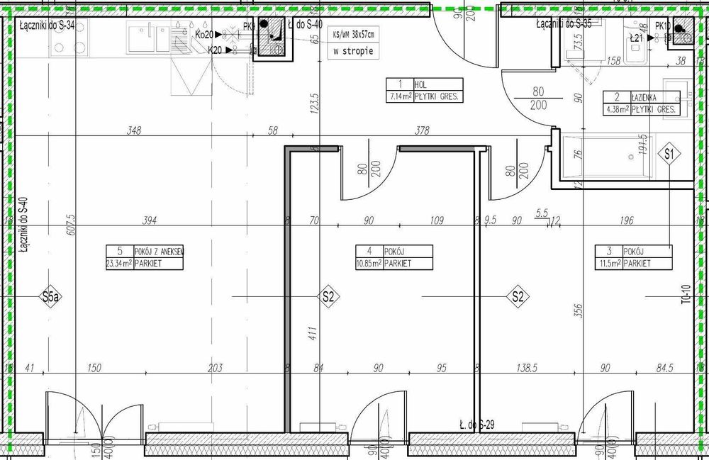 Mieszkanie na wynajem Kraków Wielicka 57F, 58 m²