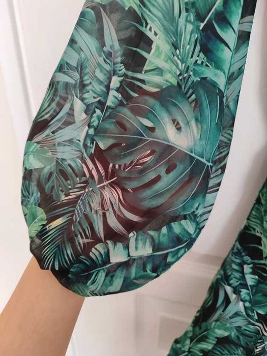 Sukienka hiszpanka w liście tropikalne, rozmiar S/M Mohito