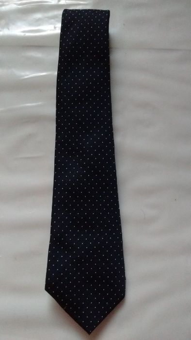 Синий галстук в мелкий горошек для мужской рубашки