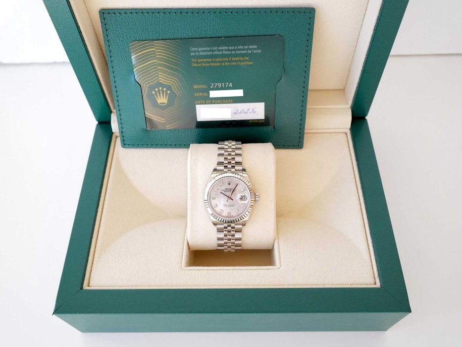 Rolex Lady-Datejust 28mm Jubilee Steel 18K White Gold MOP Diamond Dial