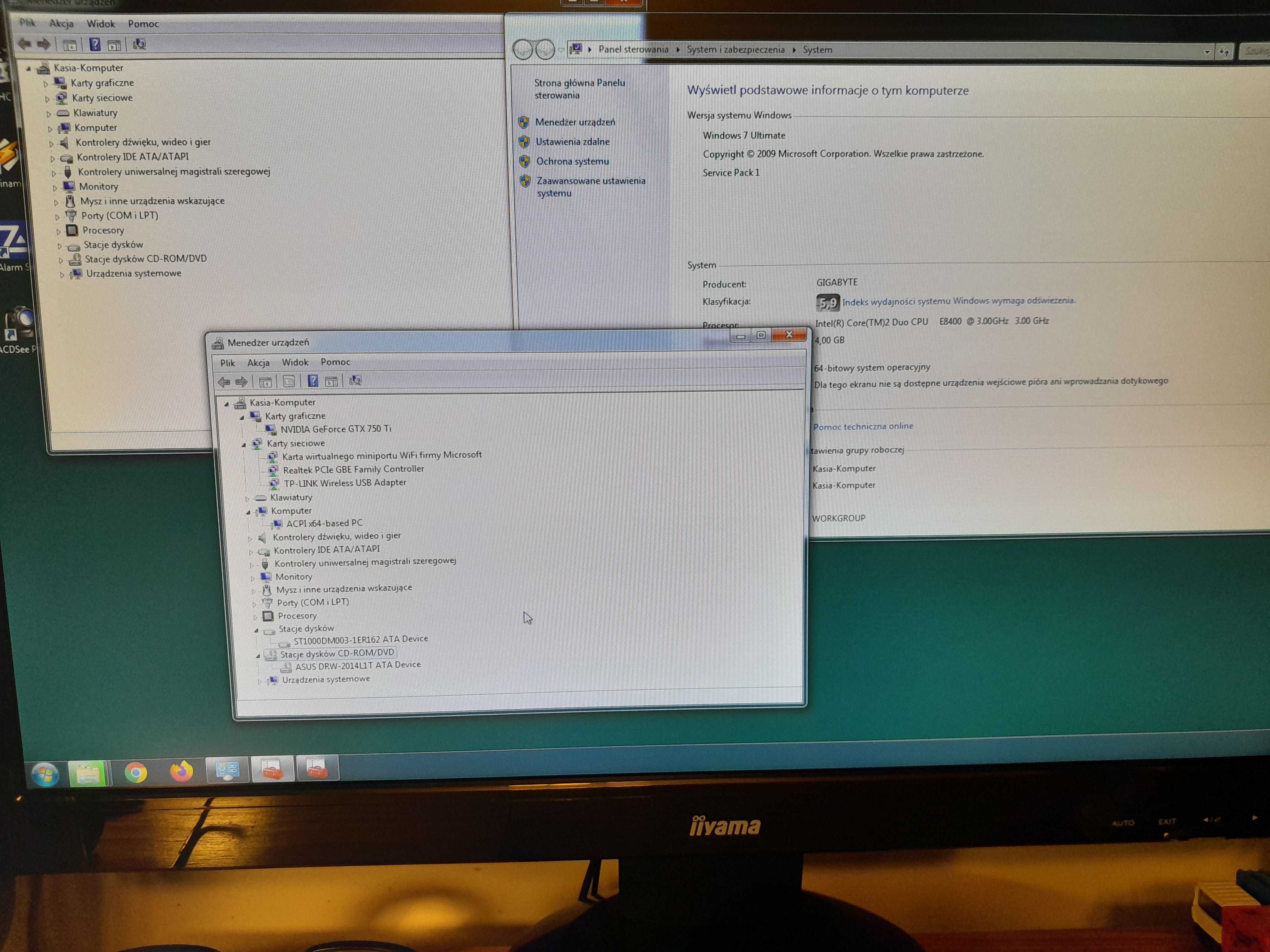 Komputer Inter Core Duo E 8400 Windows 7 okazja super stan
