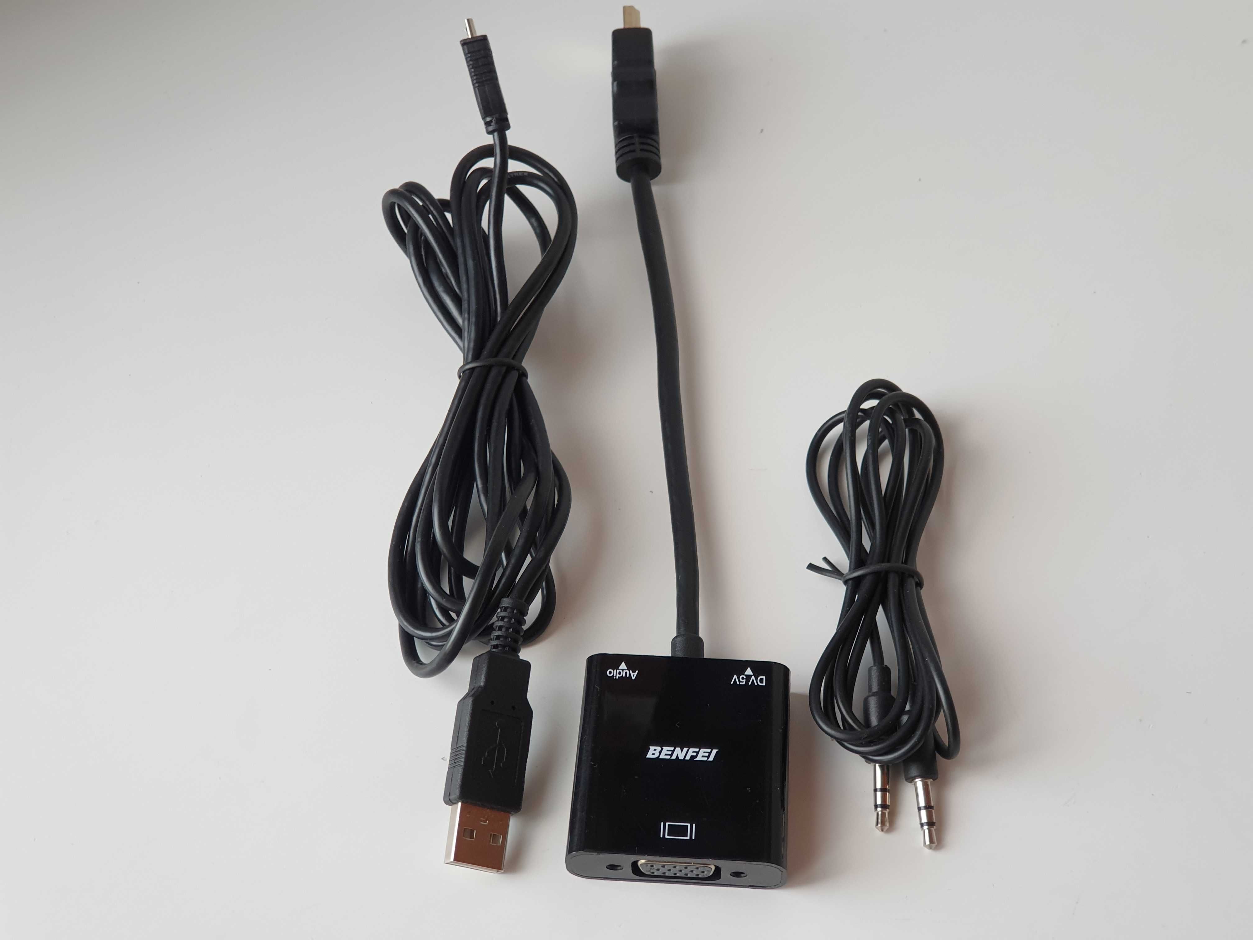 Адаптер  HDMI to VGA з 3,5 мм micro USB  BENFEI
