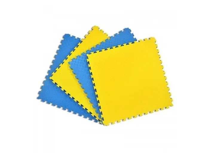 Мат татамі ластівчин хвіст WCG EVA 1000х1000х30мм Мат-пазл Жовто-Синій