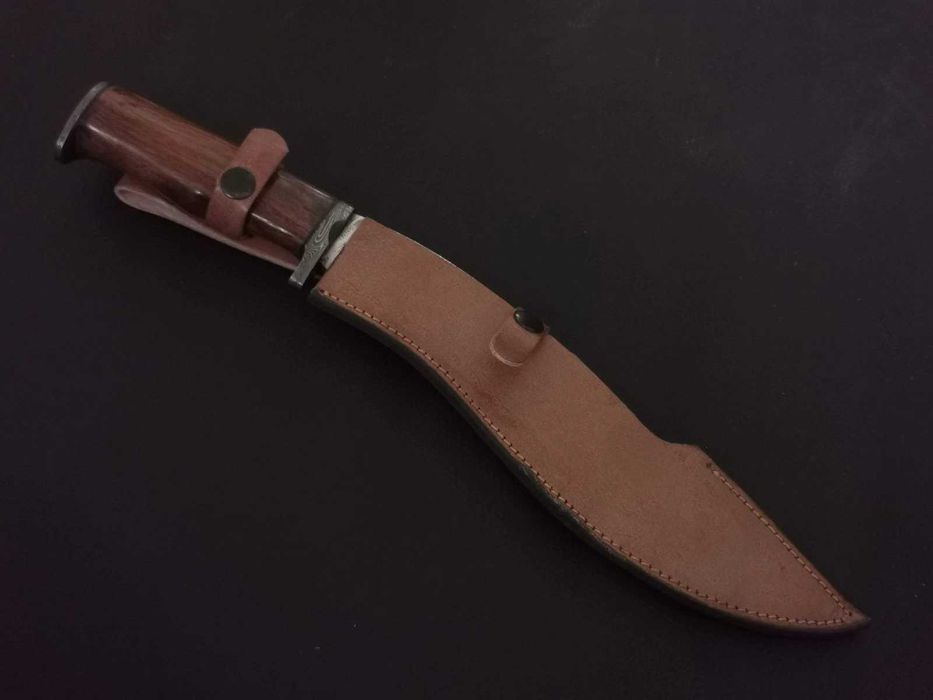 KUKRI DAMAST nóż myśliwski ze stali damasceńskiej 37cm kuty ręcznie