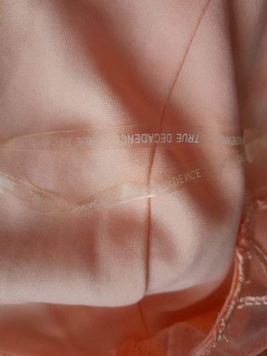 Suknia midi morelowa, ażurowa r36-38"True Decadence"