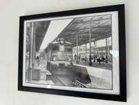 Plakat w ramie - 40x30 - pociąg, lokomotywa, Szczecin, loft