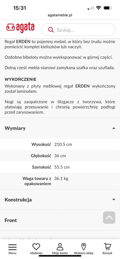 Regał biały ERDEN
