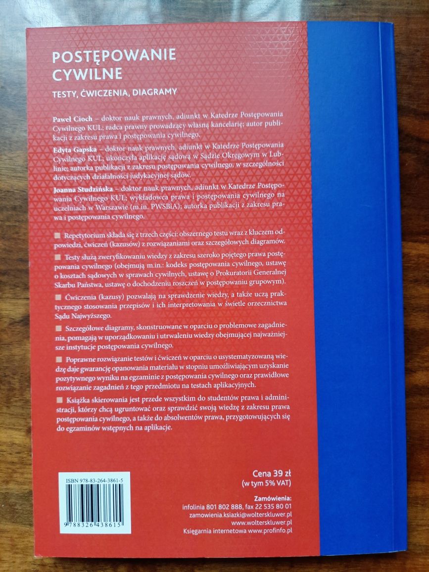 Postępowanie cywilne. Testy, ćwiczenia, diagramy. Cioch.