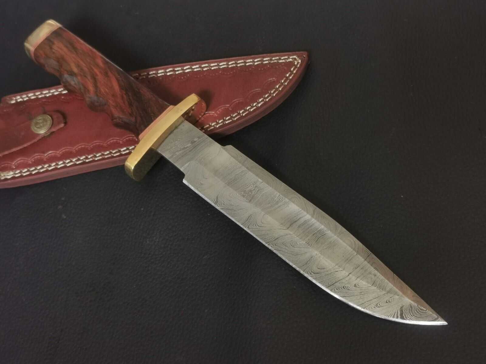 nóż myśliwski BOWIE DAMAST stal damasceńska 32cm. SKINNER bushcraft