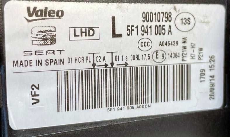 otica frontal ESQ seat leon III (5F) . fase 1