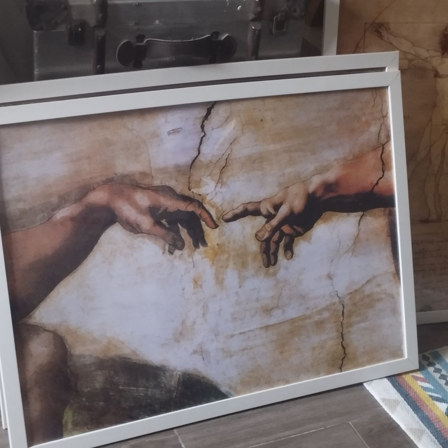 quadros Leonardo daVinci e Miguel Angelo