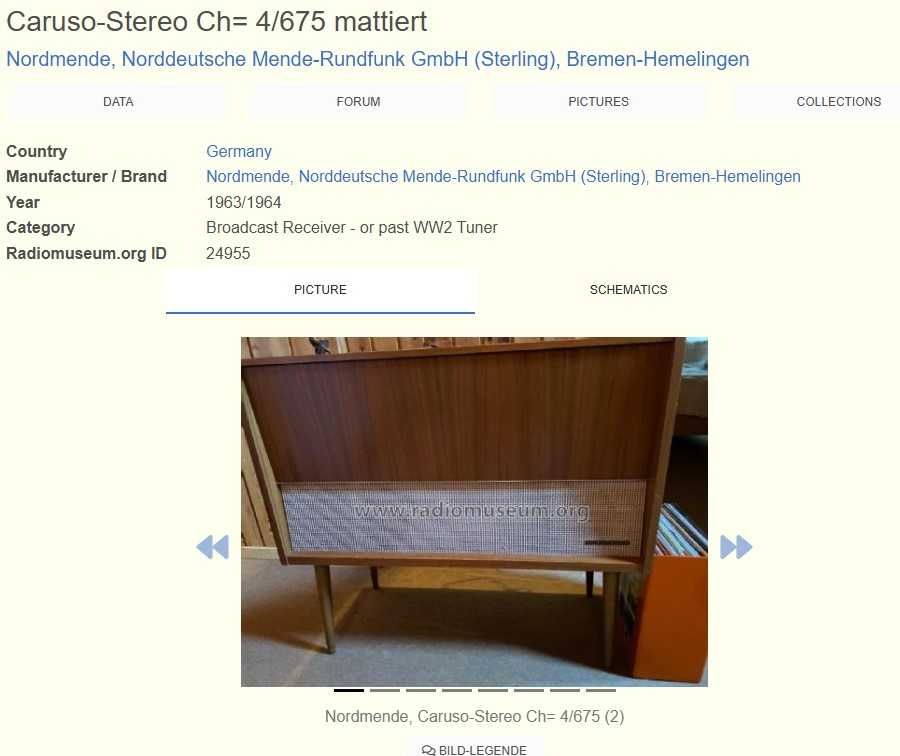 Stary Gramofon Nordmende Caruso Stereo Ch 4675 mattiert 1962 z radiem