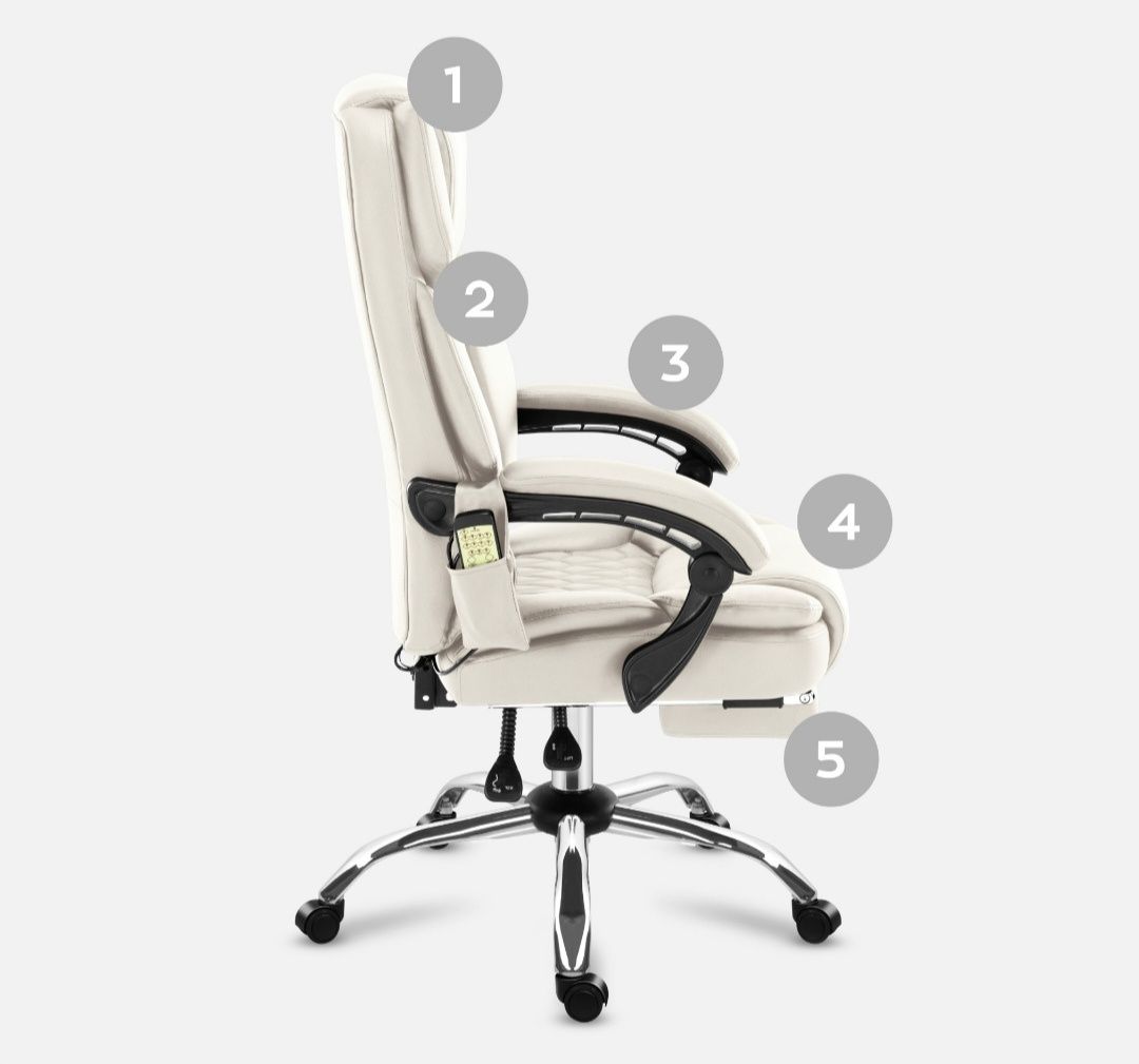 Офісне масажне крісло з підставкою для ніг HEATED MARK ADLER Boss 6.0