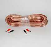 Kabel głosnikowy miedź CCA  2x2,5mm + wtyki bananowe  16,2 metrów