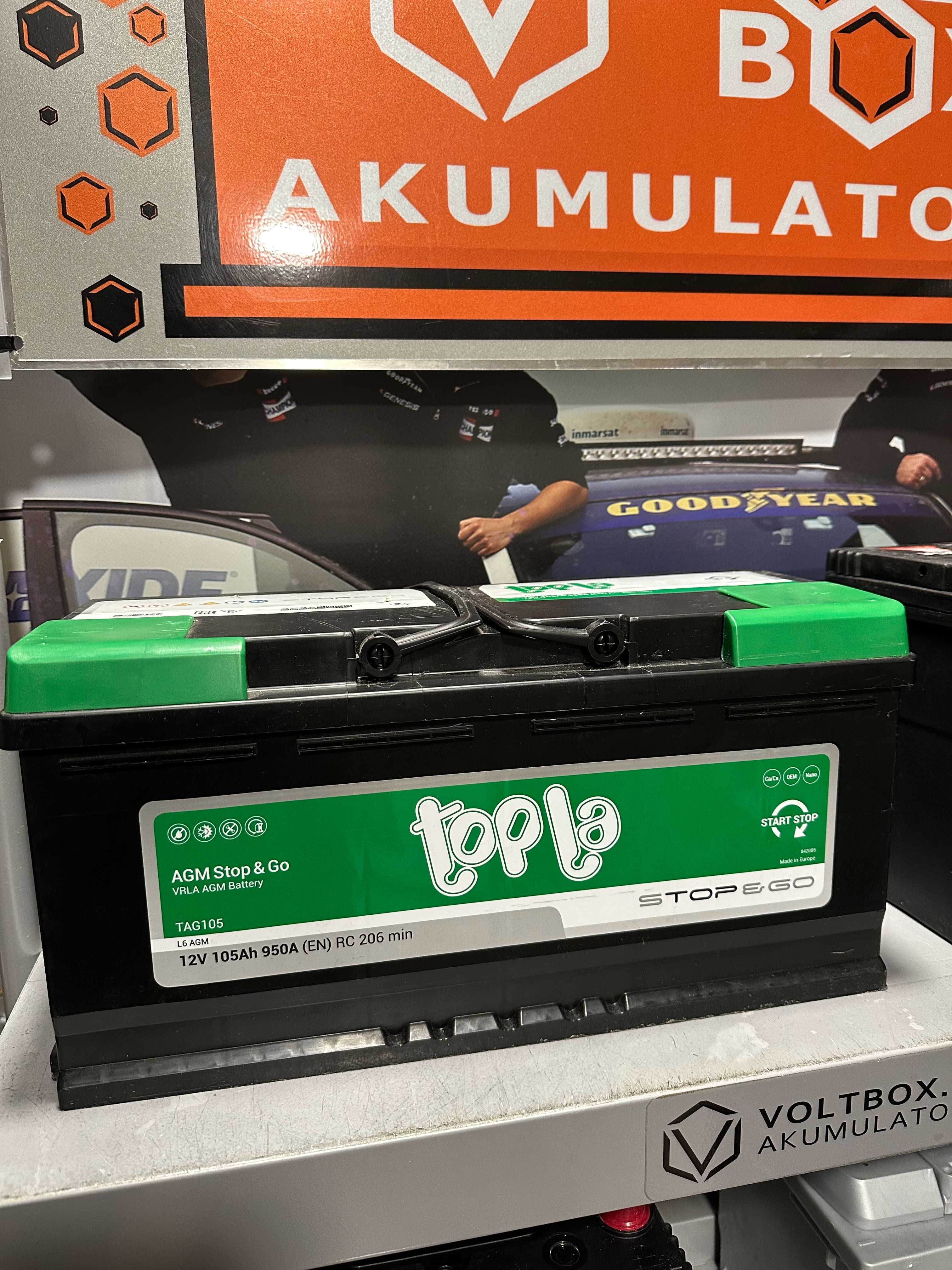 Akumulator Topla AGM 105Ah 950A 12V