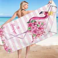 Ręcznik plażowy, kąpielowy 70x150 Flaming korona