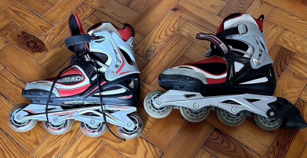 Patins Profissionais Rollerblade + Proteções + Saco Transporte