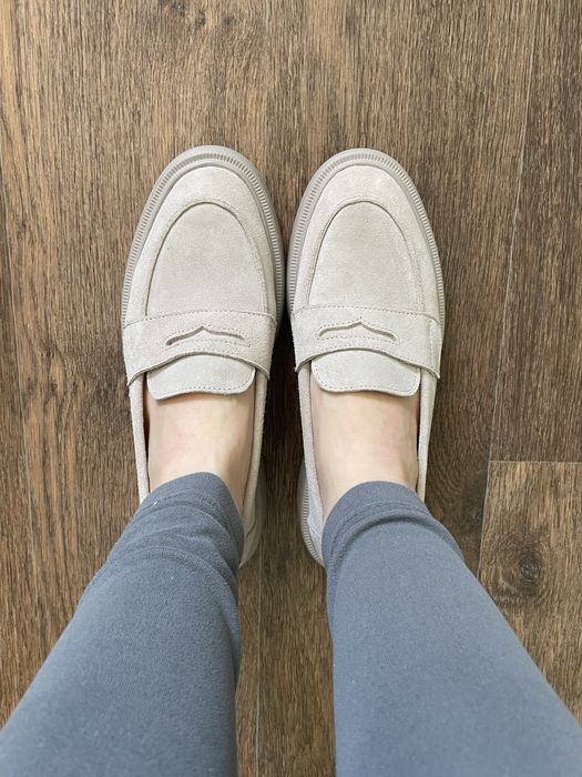 Лофери TUTO VZUTO бежеві замшеві