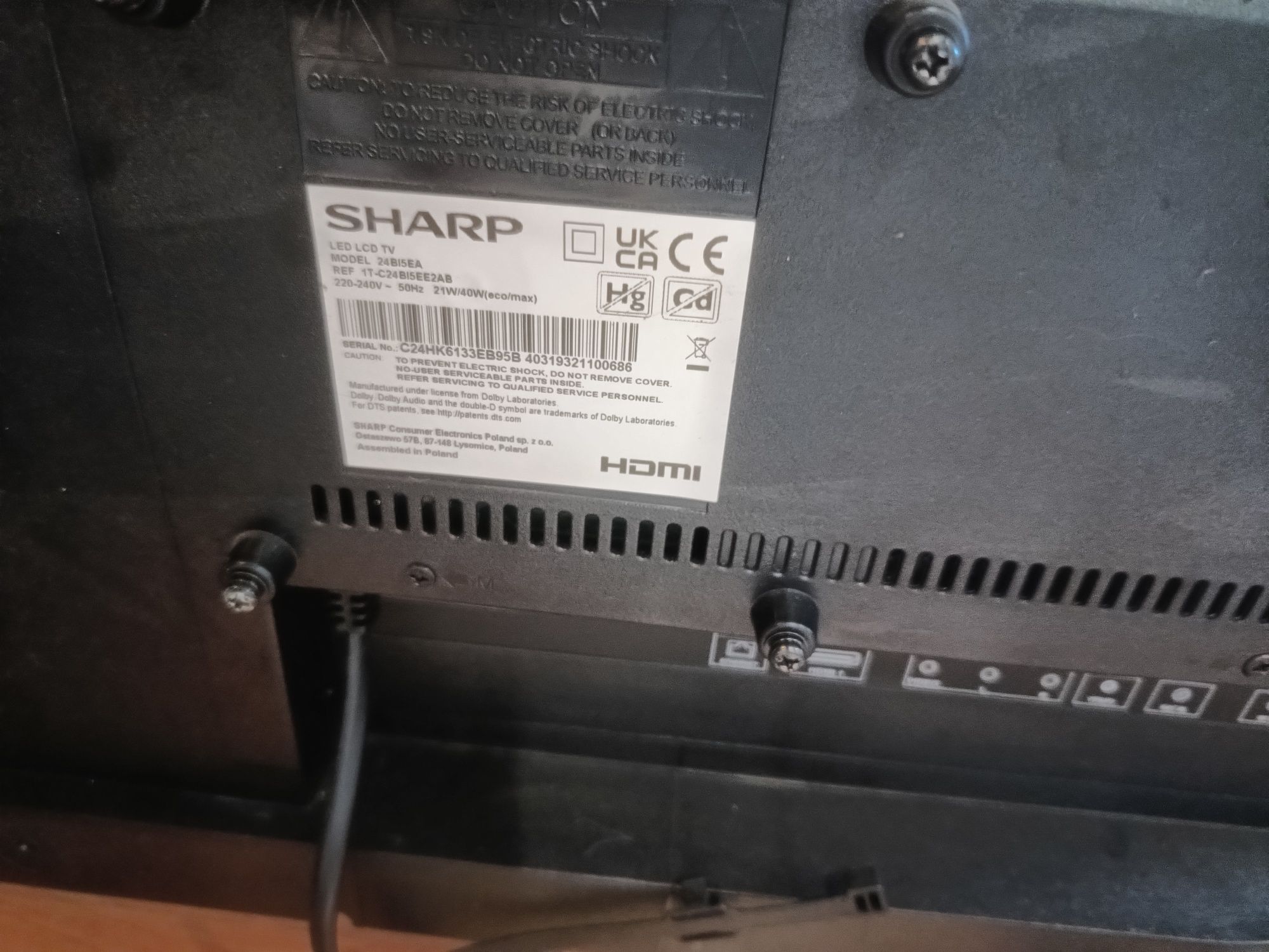 Sprzedam telewizor sharp 24 cale