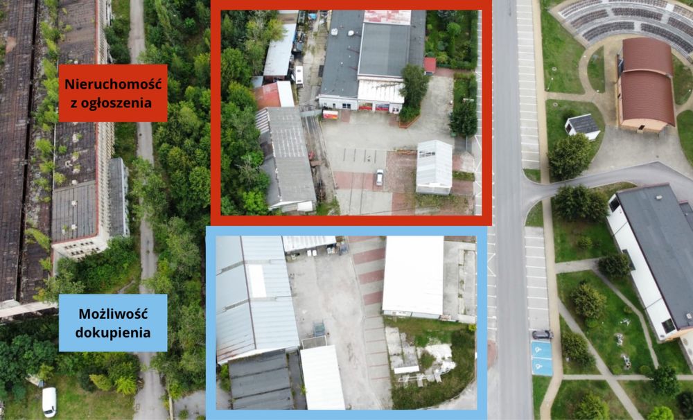 Obiekt handlowo–usługowo–magazynowy z dużym placem w Stąporkowie