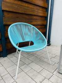 Fotel ogrodowy błękitny