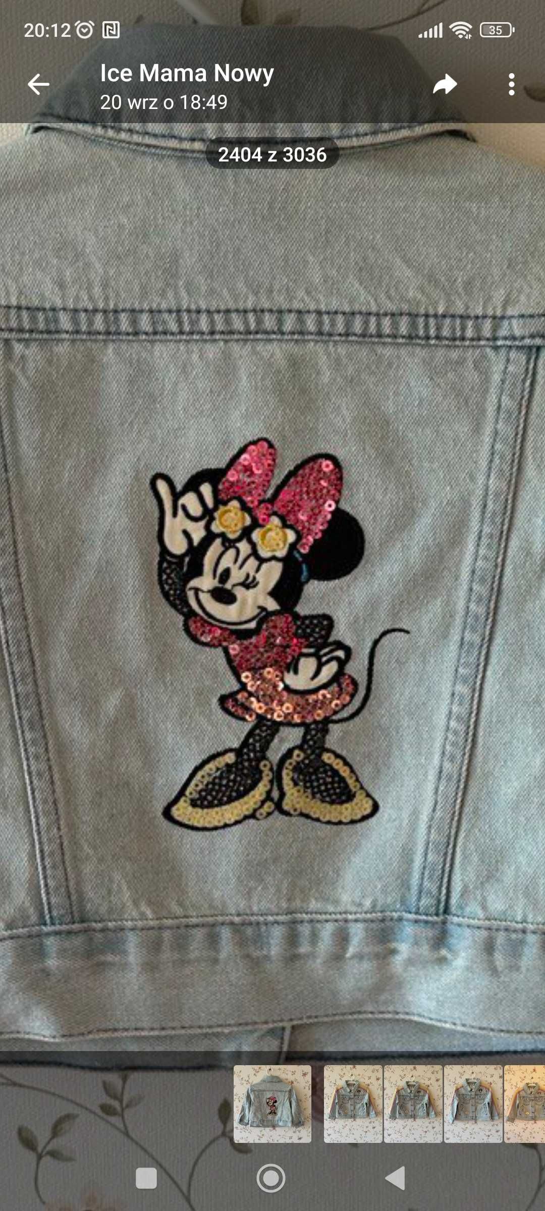 92 Disney Minnie Mouse Myszka kurtka jeansowa dżinsowa katana