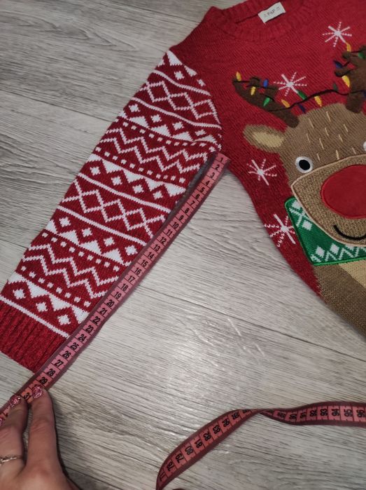 Новий новорічний светр світи теплий червоний олень унісекс f&f