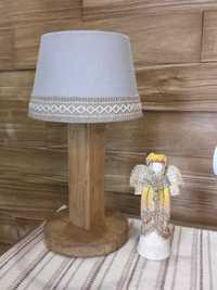 Lampka lampa nocna drewniana boho oświetlenie handmade