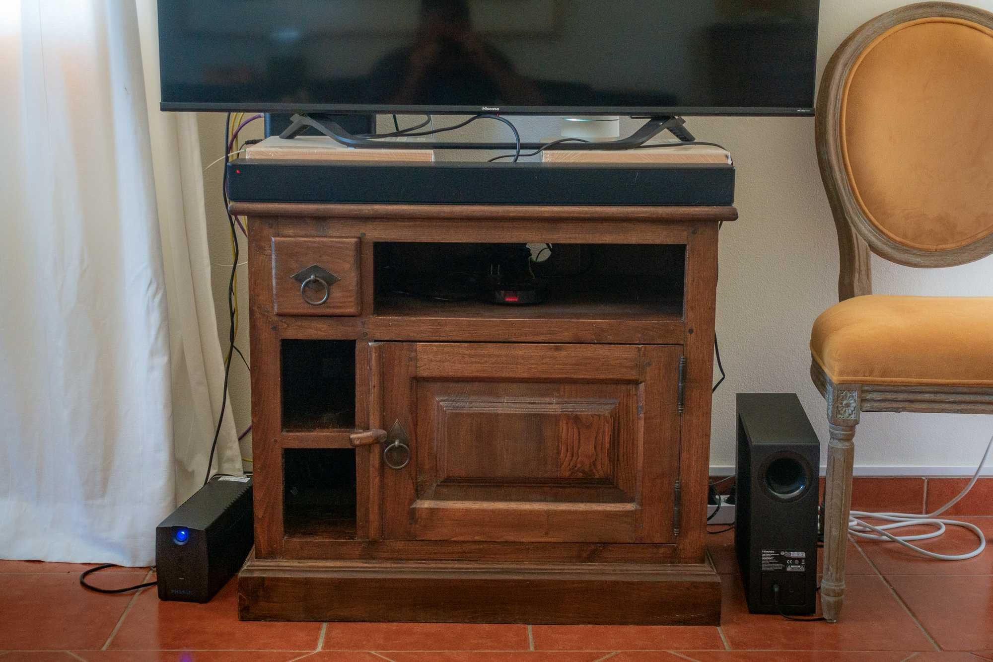 suporte para TV, madeira nobre, excelente estado