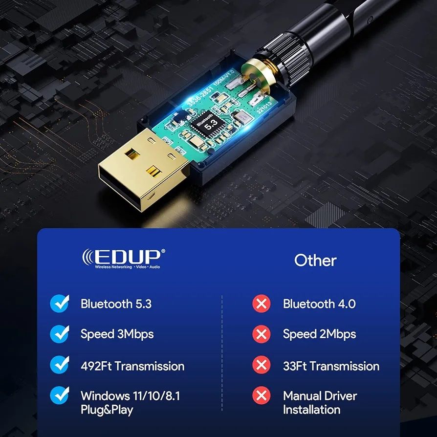 Bluetooth 5.3 USB адаптер/100m/Windows. Адаптер блютуз.