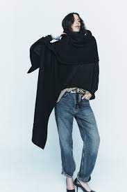 ZARA peleryna z kapturem super dodatek do wierzchniego okrycia NOWA