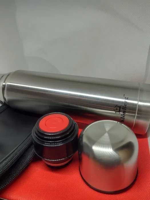 Termos Stalowy 0,5L Termiczny 500ml Ze Stali Nierdzewnej + Pokrowiec