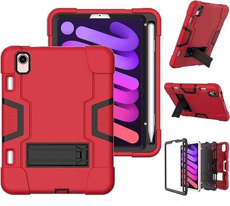 Etui do iPad Mini 6 8.3" z Podstawką i Miejscem na Rysik Czerwone
