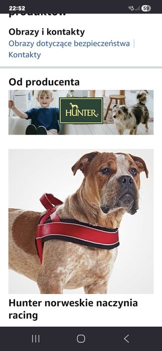 Hunter Racing Norweska uprząż dla psów, nylonowa, odblaskowa