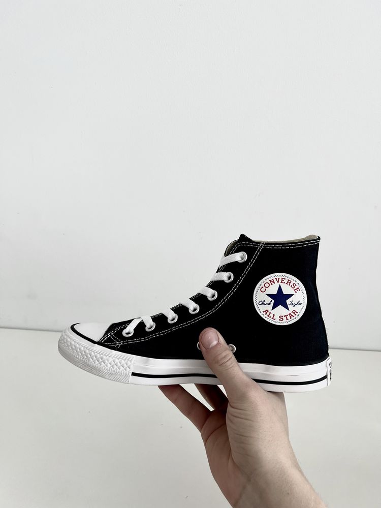 Converse 38 Wysokie Czarne 24.5cm Klasyczne Trampki All Star