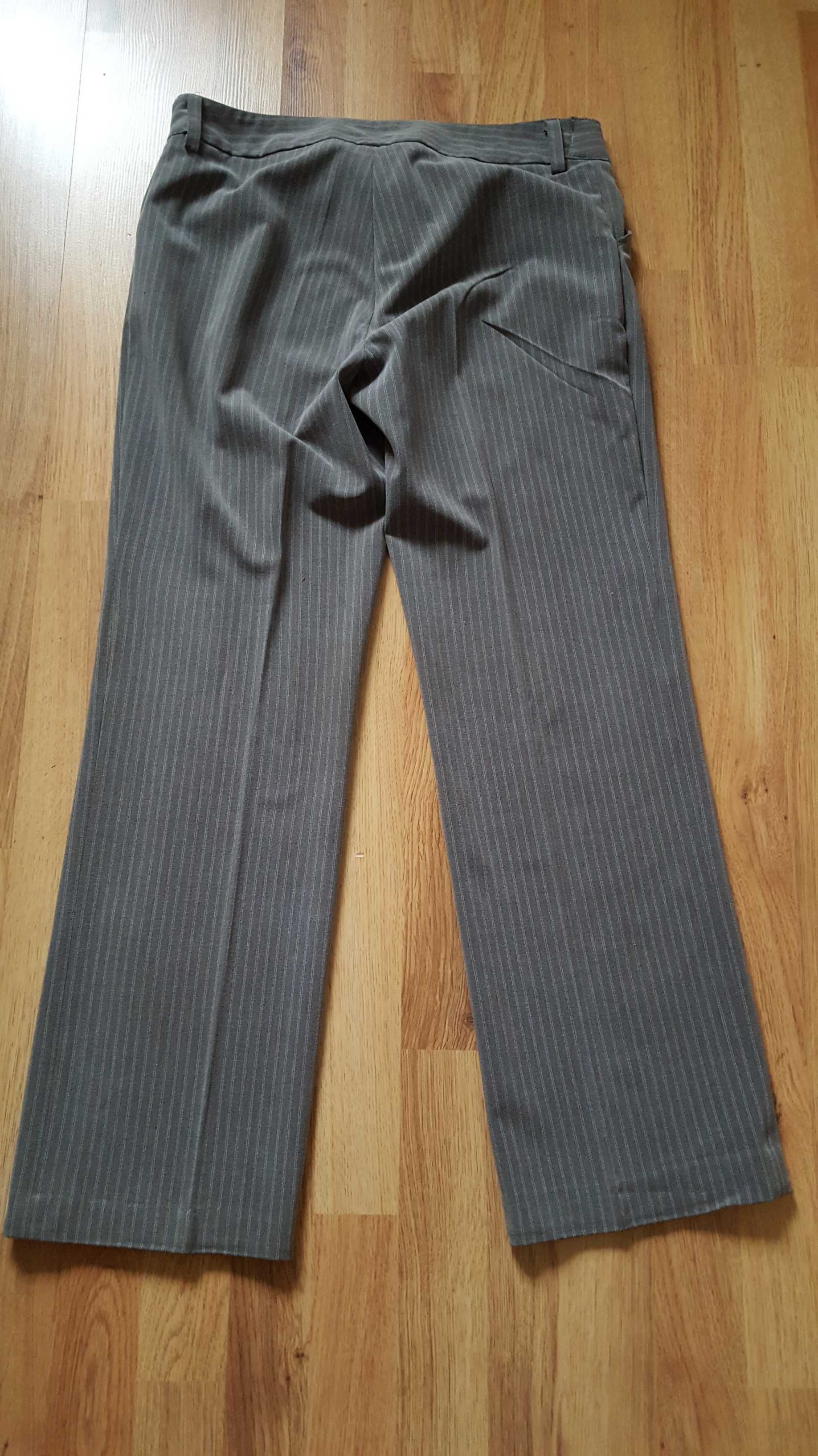 Szare spodnie w prążki, rozmiar M
