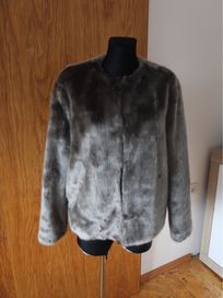 Pull &Bear 38 M krótki kożuszek zimowy futro szare
