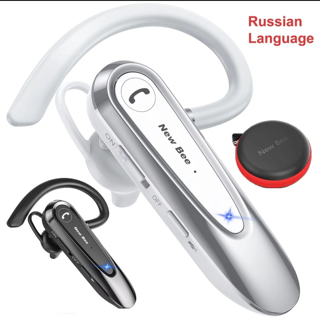 (НОВЫЙ) Гарнитура Bluetooth New Bee LC-B45 Ru Black White блютуз