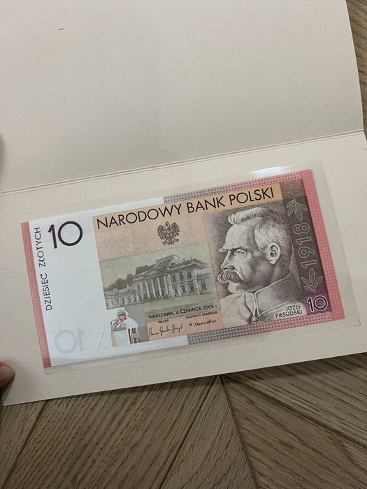 Banknot kolekcjonerski 10 zl niepodległość Piłsudski UDC
