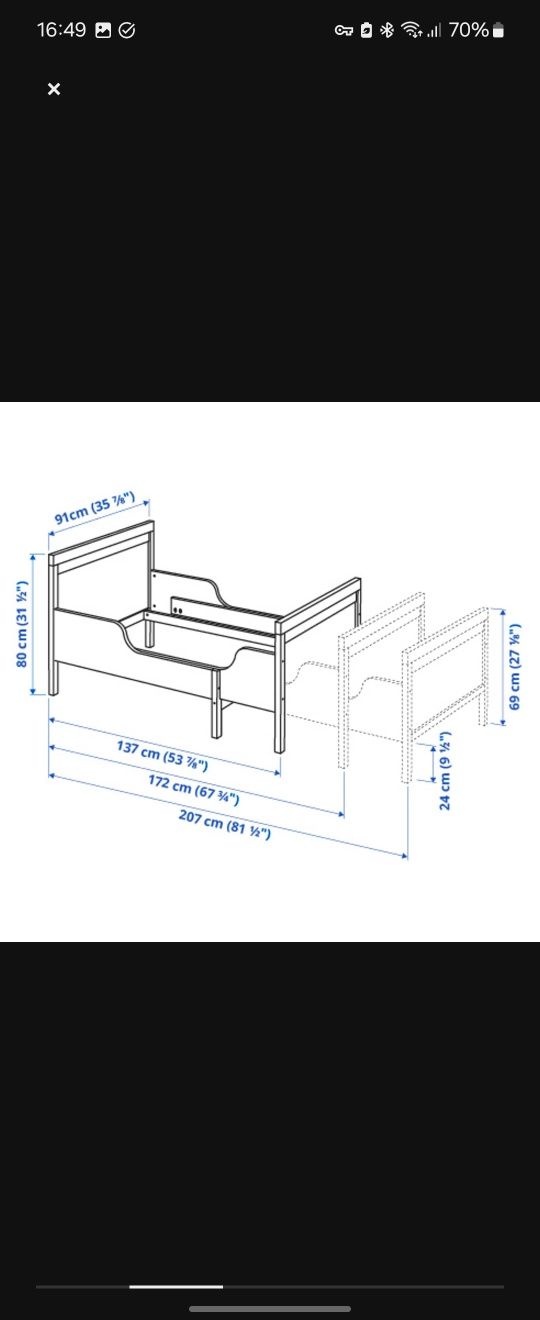 Cama extensível + estrado de ripas + colchão
