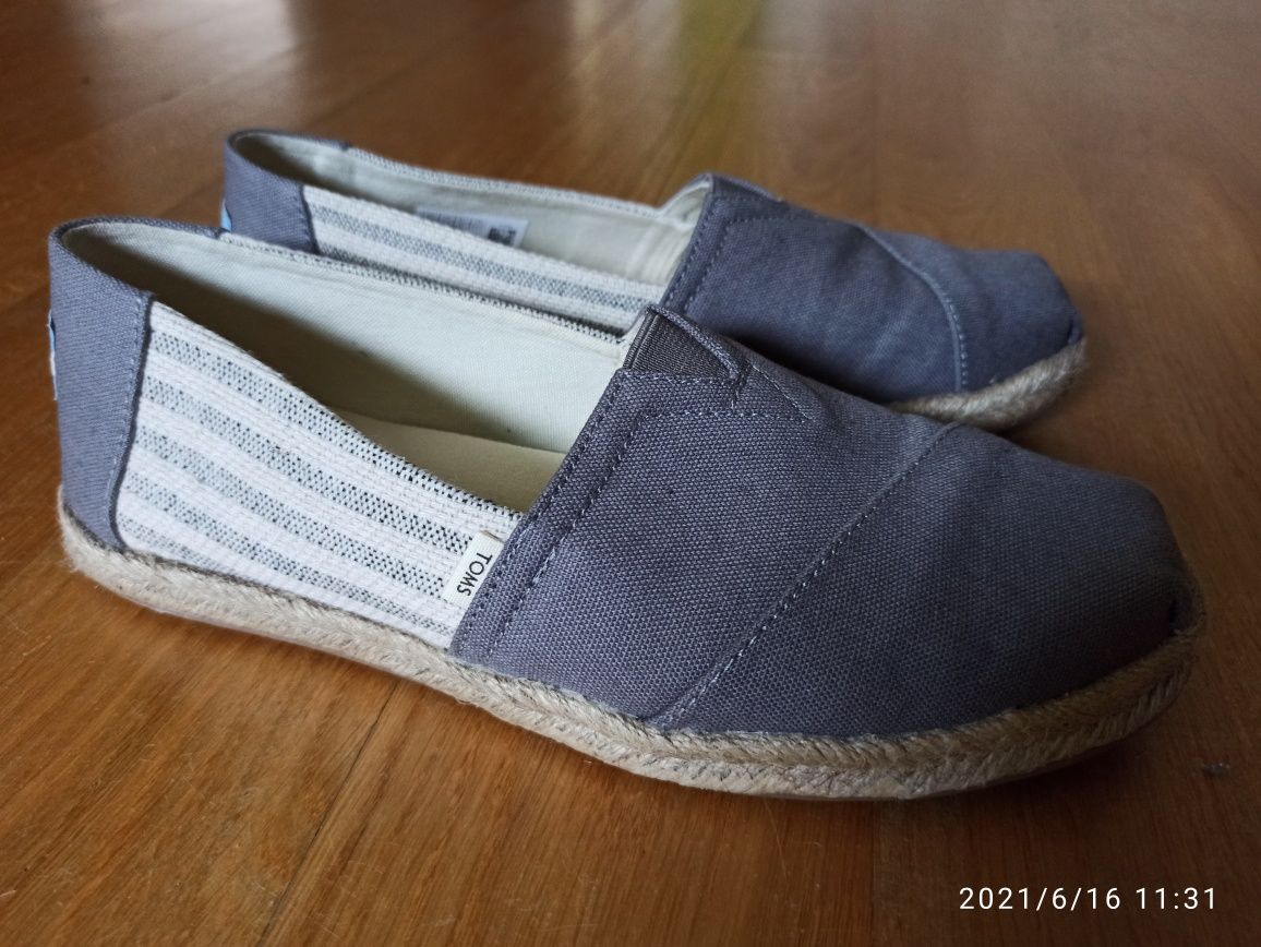 Espadryle Toms classic drizzle grey ivy 38 NOWE