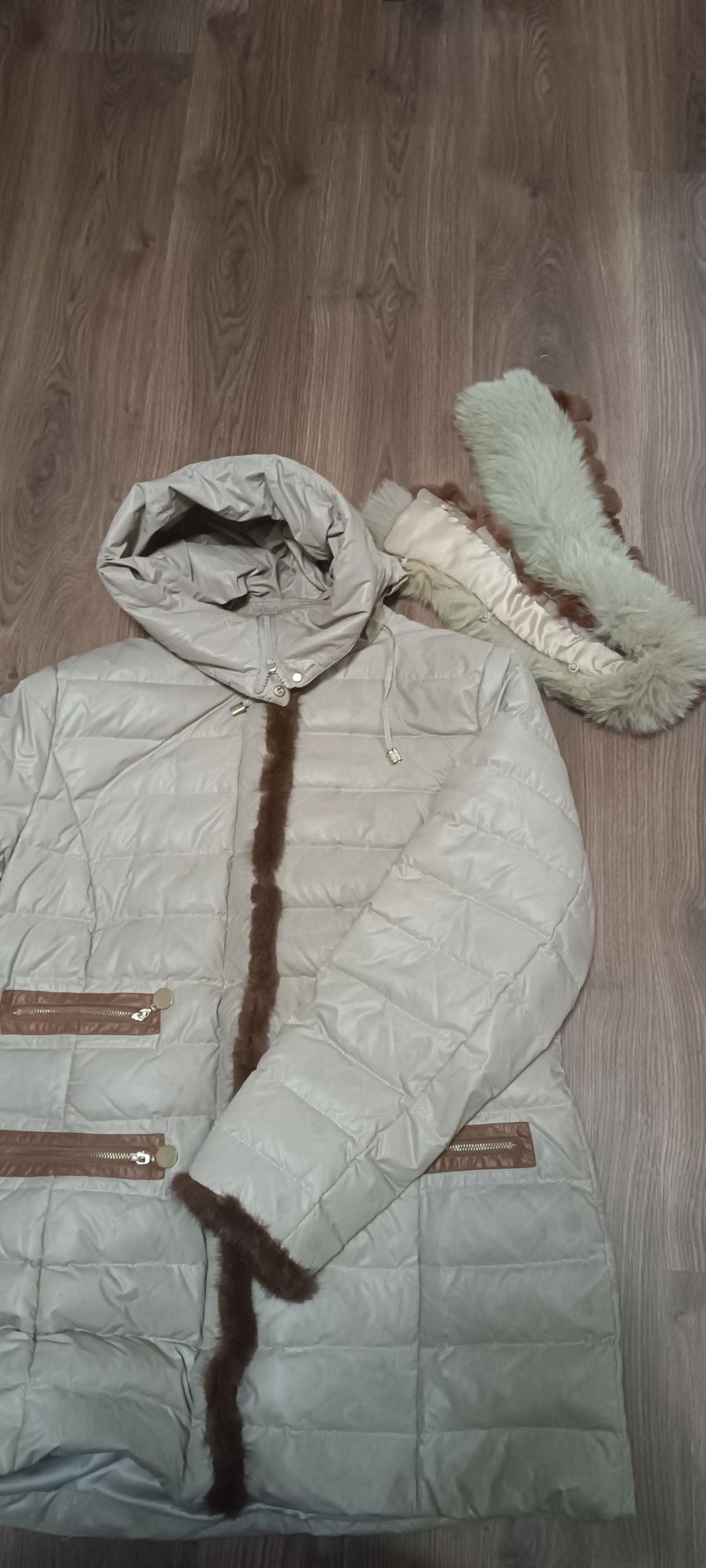 Зимняя женская куртка, пуховик натуральный