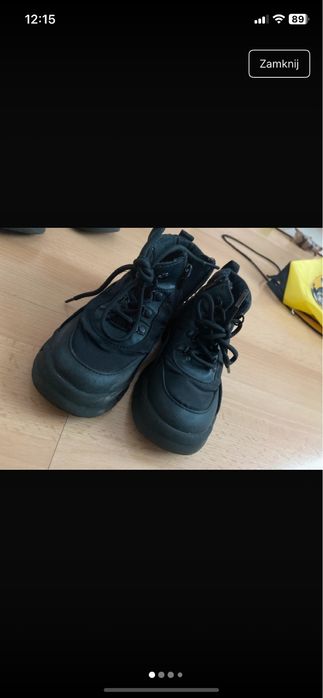 Czarne trzewiki zara unisex 25