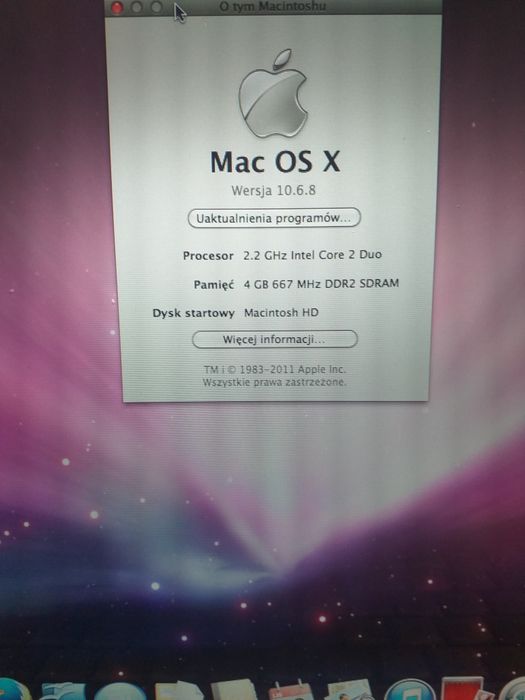 Laptop Macbook Pro 3.1, dysk SSD 240 Gb.