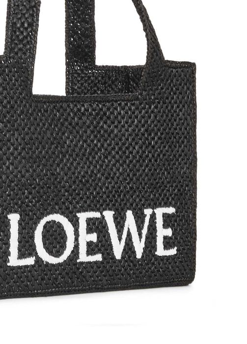 Сумка Medium Font Tote In Raffia Black