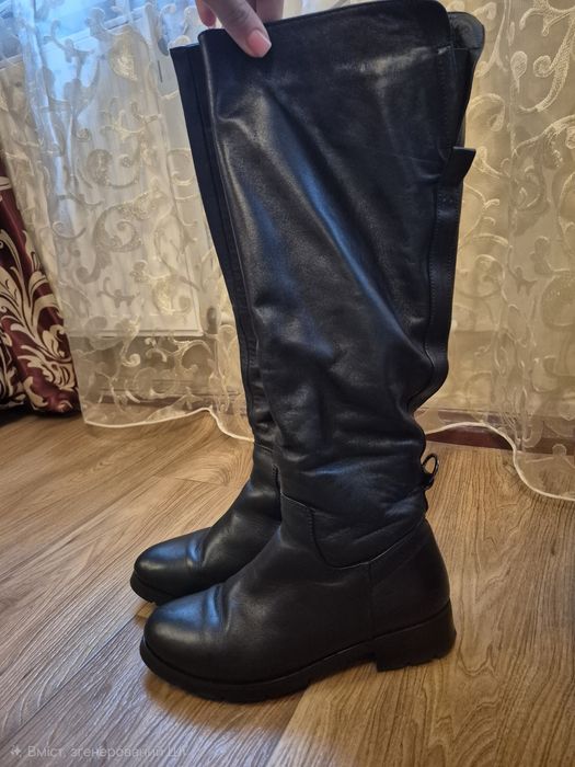 Чоботи/сапожки чорні шкіряні